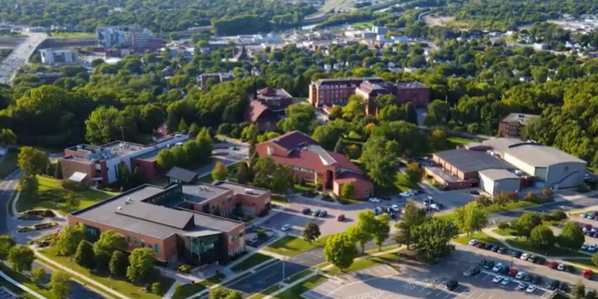 Aerial view of Bethany Lutheran College campus
